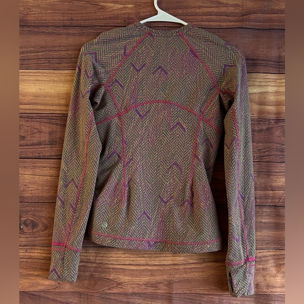 Lululemon Swiftly Tech Long Sleeve 2.0 Chevron Herringbone Magenta Purple Size 2 - Picture 6 of 13